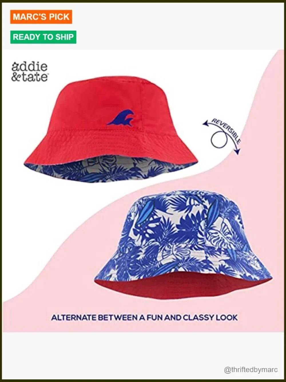 Reversible Bucket Hat for Kids, UPF 50+ Sun Protection